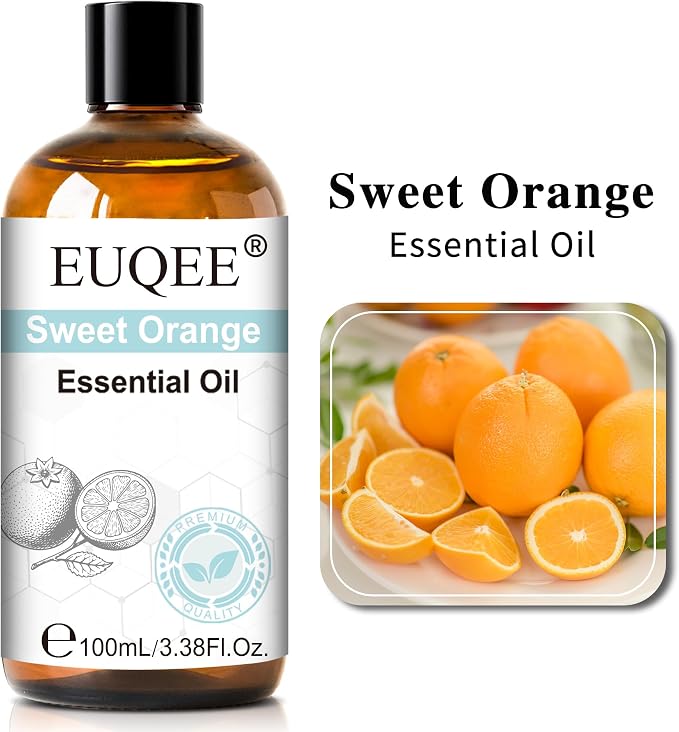 EUQEE 100ml Sweet Orange Essential Oil for Spray 3.38 Fl Oz