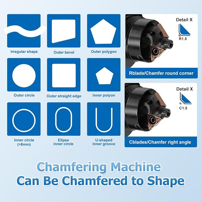 Mini Pneumatic Chamfering Tool Handheld,45°Arc Corner(C&R Angle Blades)