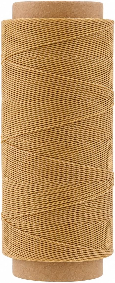 Mandala Crafts 200M 0.45mm Khaki Round Waxed Thread for Leather Sewing