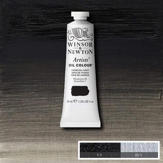 Winsor & Newton Artists' Oil Paint, 37ml Tube, Charcoal Grey