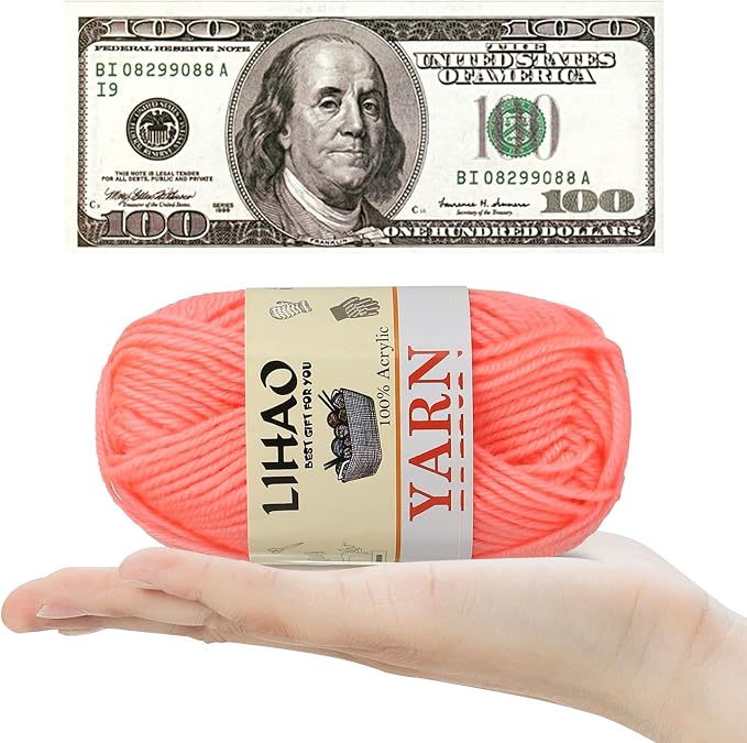 LIHAO 12 Skeins Mini Yarn for Knitting Crochet Craft | 100% Acrylic, Anti-Splitting