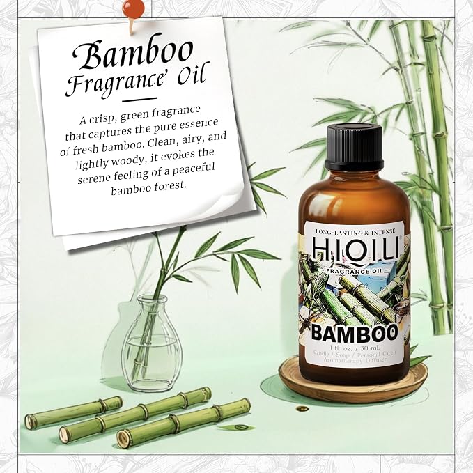 HIQILI Bamboo Fragrance Oil for Candle & Soap Making - 1 Fl Oz