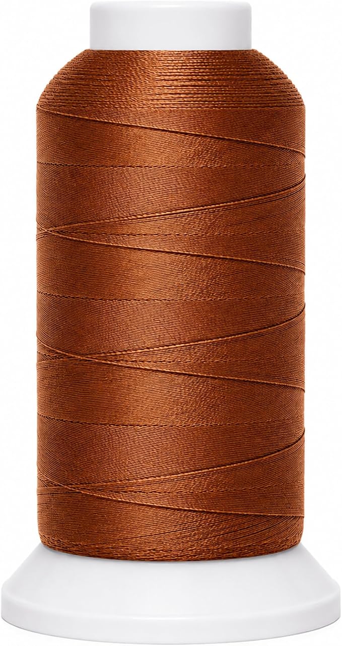 Mandala Crafts Copper Brown Tex 70 Upholstery Polyester Heavy Duty Thread | 1500 Yds T70 UV Resistant Strong Thread for Leather Sewing, Marine, Drapery, Jeans, Hair Weaving & Extension, Outdoor
