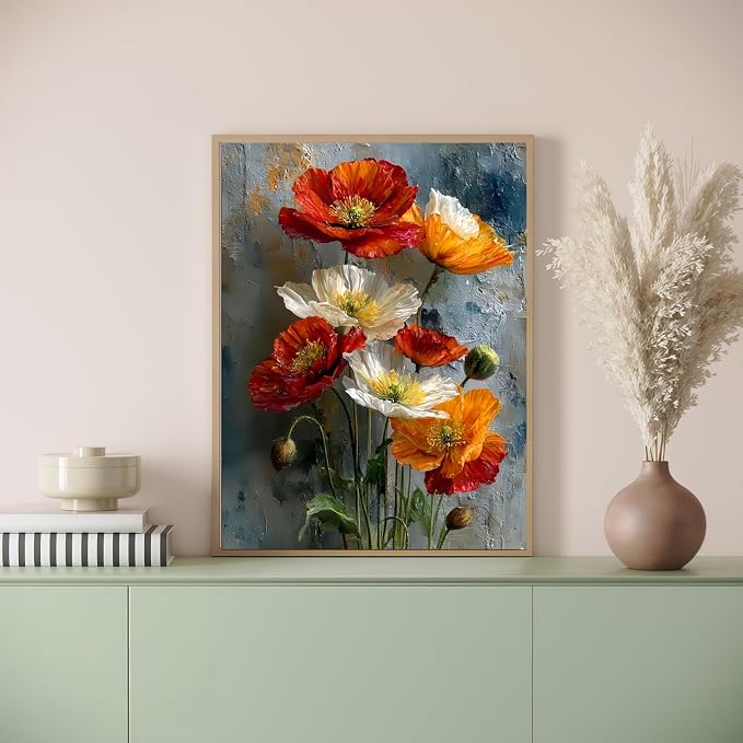 DOTSTART Paint by Numbers Kit for Adults, Attractive Flowers Acrylic Canvas | Acrylic Adults' Paint-by-Number Kits, DIY Easy Paint by Number Adult Canvas for Home Art Decor,15.7X19.7 inch