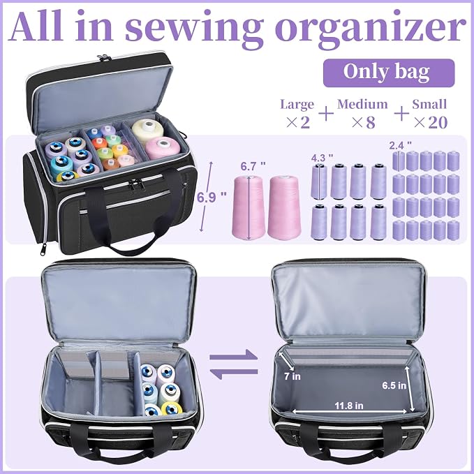 Anitor Sewing Supplies Organizer, Double Layer Sewing Storage Organizer