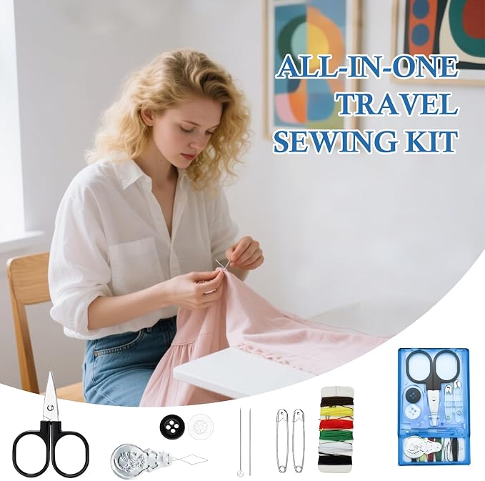 TINSKY 25 Boxes Mini Travel Sewing Kit Quick Fix Sewing Kits Bulk Basic Portable Pre Threaded Needle Emergency Repair Tool for Gifts Beginner Traveler Home Hotel