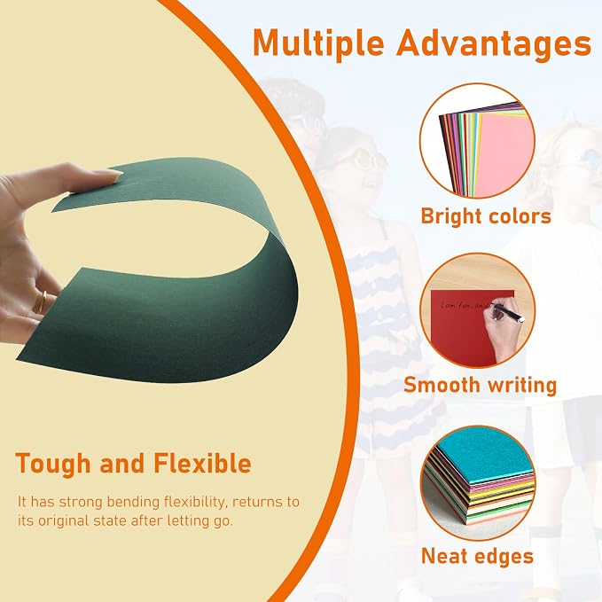 Guakicae 40 Sheets 20 Assorted Colors Cardstock 8.5 x 11 Craft Paper 75lb