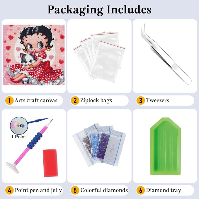 JAKI Diamond Art Kits for Adults,Cartoon Diamond Art 12x12inch