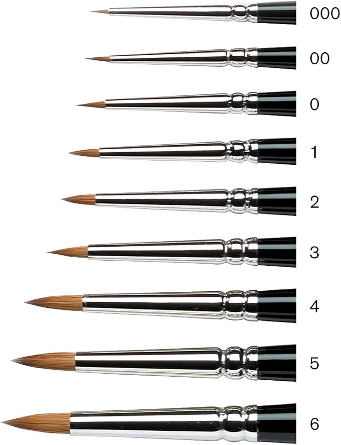 Winsor & Newton Series 7 Kolinsky Sable Miniature Watercolor Brush - Short Handle Round #5 | The World's Finest Watercolor Brush, Kolinsky Sable Hair, Rust-proof, Seamless Nickel Plated Ferrules, Hand-Made in England