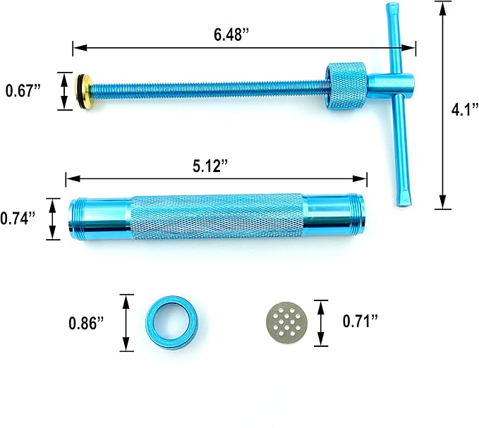 HEVERP Stainless Steel Clay Extruders Sugar Paste Extruder Cake Fondant Decorating Tool Set (Blue)