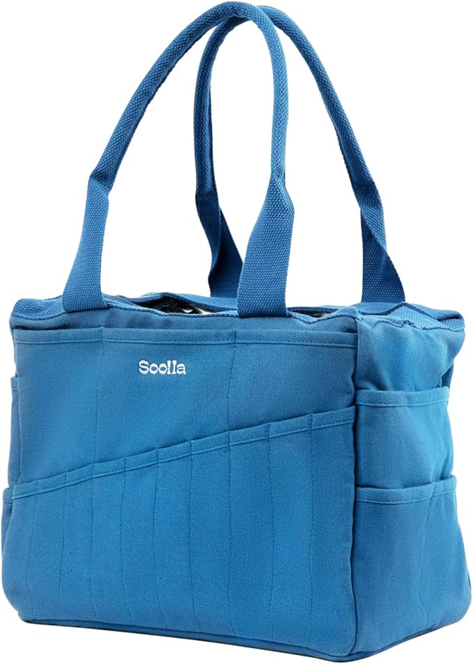 Soolla Studio Bag: Art Supply Storage Organizer & Pottery Tool Bag, Washable Tote, Yarn Bag, Crochet, 30 Pockets, 15+ Colors