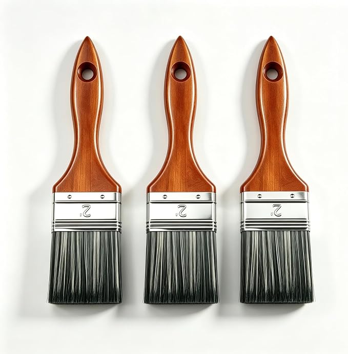 Great Andrew Paint Brushes 2 Inch, Wood Handle, 3 Pack