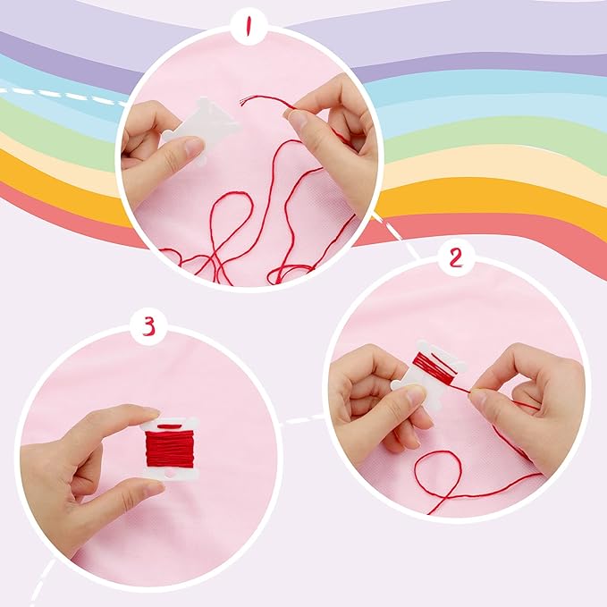 MUZHI Embroidery Floss Bobbins, 128 Pcs Embroidery Floss Organizer, Plastic Embroidery Thread Cards for Cross Stitch Thread Holder Sewing Storage(White)