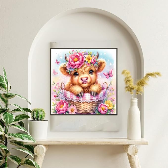 bleihum Highland Cow Diamond Art Kits for Adults 12x16inch