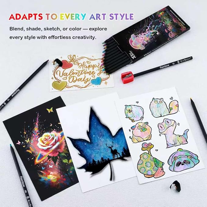 Art Supplies 12 Rainbow Colored Pencils, Teen Girl Gifts Trendy Stuff, Multicolored Cool Stuff Fun Art Pencil Teen Girl Gifts Trendy Stuff