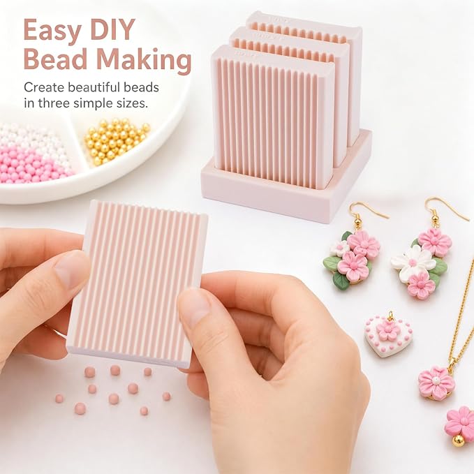 Mini Polymer Clay Bead Maker（2&2.5&3mm）, Clay Beads Roller Bead Shaping Tool Clay Molds for Jewelry Making DIY Bracelet Necklace Craft