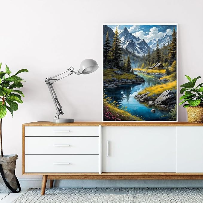 HITO Landscape Paint by Numbers Kit for Adults 16x20 Inch Frameless | Landscape Paint by Numbers for Adults Beginner, Mountains Paint by Numbers for Gift Home Wall Decor