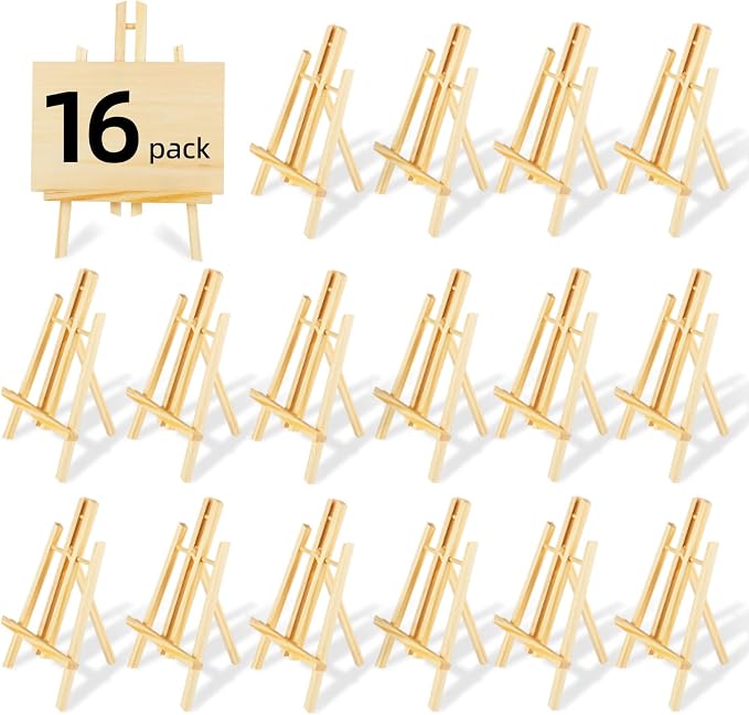 16 Pack 16"x7.7" Wooden Easel, Easel Stand for Painting,Tabletop