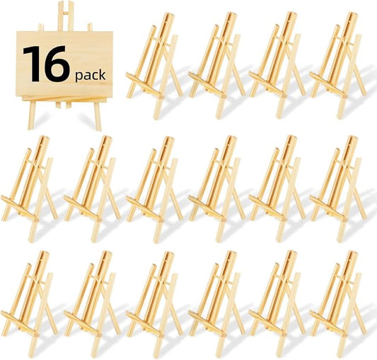 16 Pack 16"x7.7" Wooden Easel, Easel Stand for Painting,Tabletop