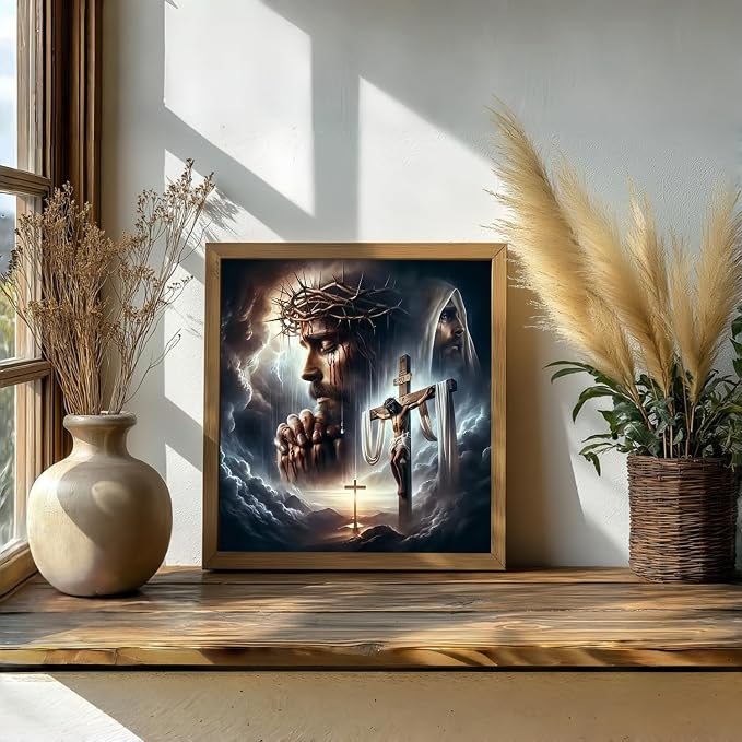 Diamond Art Kits for Adults Praying Jesus, DIY 5D Diamond Painting Kit