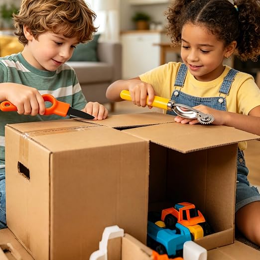 Safe Power Cardboard Cutter for Kids - Include Cutting Tools