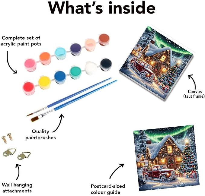 4 pack Christmas Paint by Numbers Kit for Adults Beginner with framed | Winter Easy Adult Paint by Number Kits on Canvas DIY Painting for Beginners Art by Numbers for Home Wall Decor 10x12 Inchh