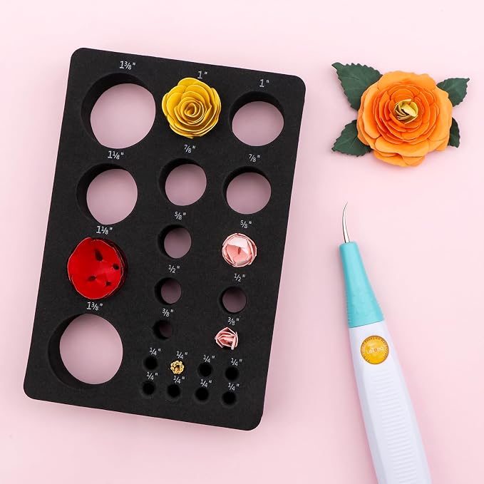 CYFUN DESIGN Flower Mold Tray Help Buds and Stamens to Dry and Maintain Their Shapes.Many Sizes Provided in the Tray to Fit All the Flowers for Spiral Flower Dies