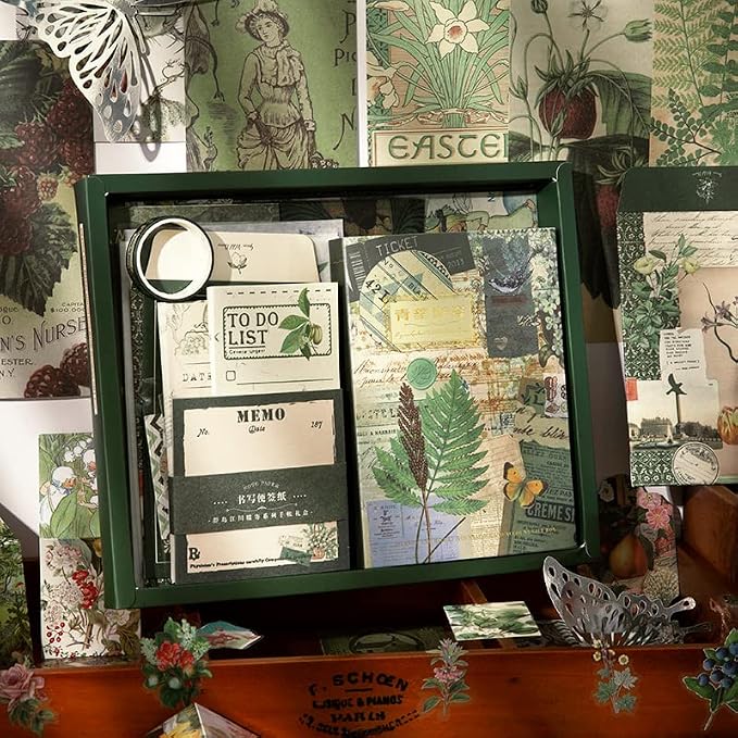 Scrapbooking Supplies Kit, A6 Grid Notebook, Vintage Junk Journaling Kit