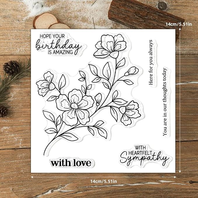 Clear Stamps and Metal Cutting Dies Set for Card Making Scrapbooking, DIY Craft Stamps and Dies Kit for Journaling, Albums, Greeting Cards, Holiday Cards, Birthday, Christmas (YX1914)