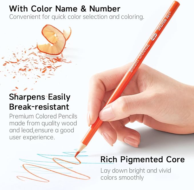 Shuttle Art 180 Coloring Pencils for Adults, Soft Core Coloring Pencils Set with 4 Sharpeners, Professional Color Pencils for Artists Kids Adults Sketching and Drawing