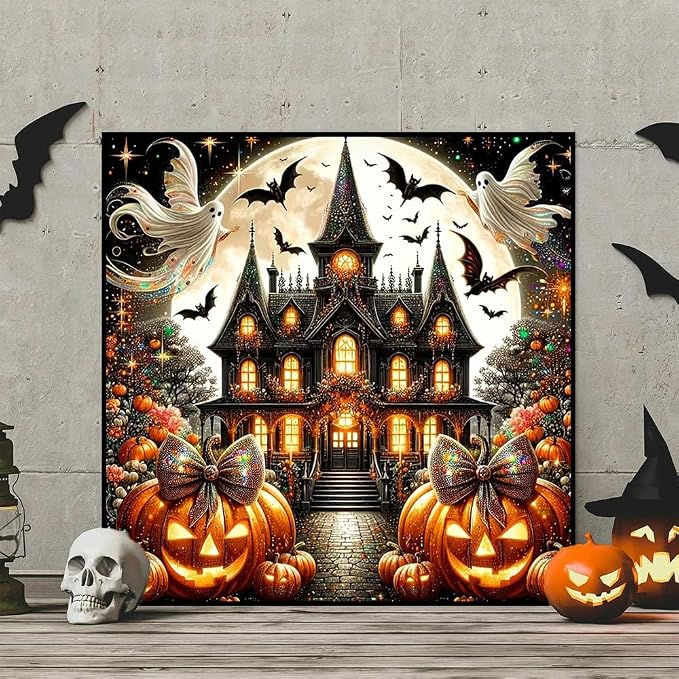 HHMATITS Halloween Diamond Art Kits for Adults 14X14IN