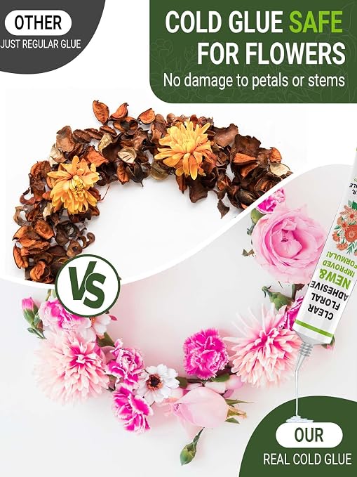 ALECPEA Floral Adhesive Glue, 50g for Fresh, Dried and Artificial Flowers