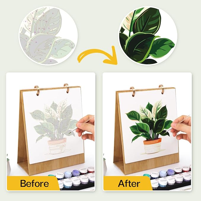 Lnjsipam Paint by Numbers Calendar 2027 - Plant Paint with Number for Gift | Plant Paint by Numbers Calendar, Easy DIY Calendar, Unique Gift for New Year, Plant Paint by Number Kit for Adults