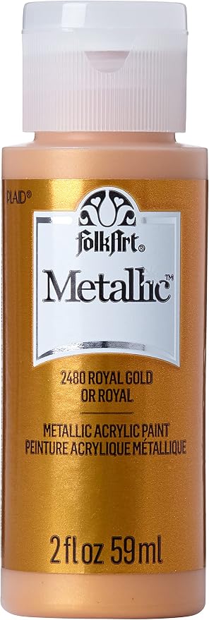 FolkArt Metallic Acrylic Paint in Assorted Colors (2 Ounce), 2480 Royal Gold