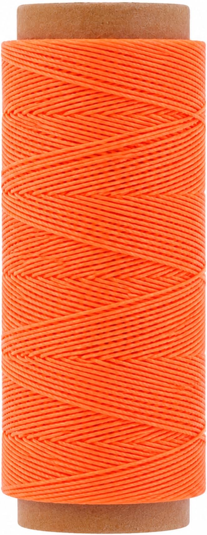 Mandala Crafts 100M 0.65mm Orange Round Waxed Thread for Leather Sewing