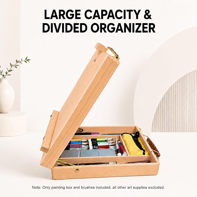 Table Easel Sketchbox Easel with Paint Brushes for Painting | Tabletop Easel Easy to Store Art Easel for Beginners Art Lovers