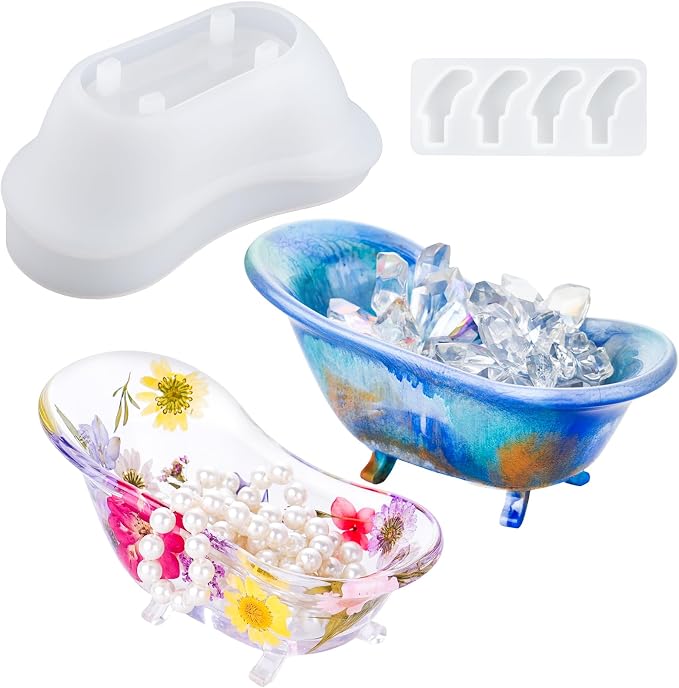 HeyClear Silicone Soap Holder Molds for Resin Casting, Bathroom Soap Dish Resin Molds for Making Soap Holders, Lotion Bars and Bath Bombs