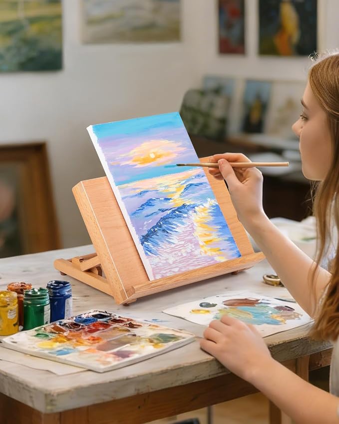 Table Easel for Painting, Adjustable Angle Art Easels Wood Table Easel Drawing and Sketching Board, 11 4/5 Inches by 8 2/3 Inches