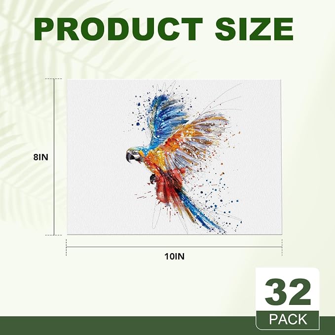 ESRICH 8x10 Canvas for Painting, 8x10 Inch Value Pack of 32, Canvas Boards for Painting, Painting Canvas for Adult & Kids-Cotton Primed Blank Canvas Panels for Oil, Watercolor, Acrylic, Tempera.