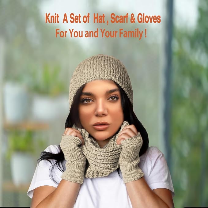 Kaaper Beginner Knitting Kit for Adults, Learn to Knit Crochet Starter Kit