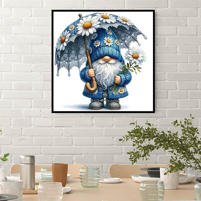 ijbnhd Gnome Diamond Art Kits for Adults Diamond Painting Kits 14X14inch