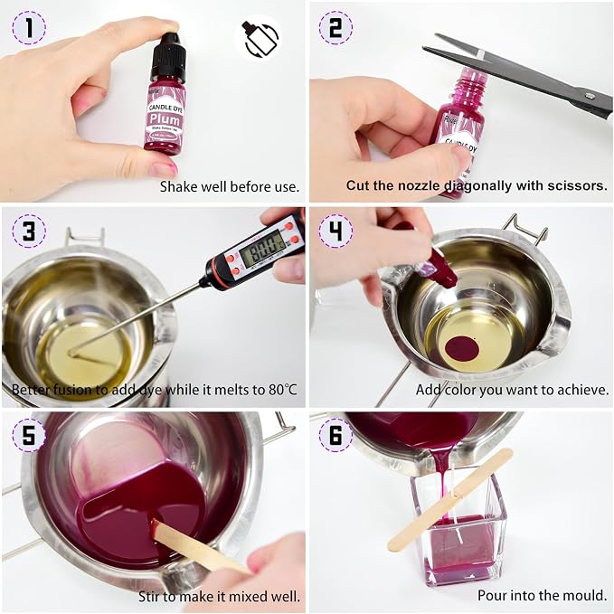 Roizefar Liquid Candle Dye - 36 Colors, 0.34 fl oz Each