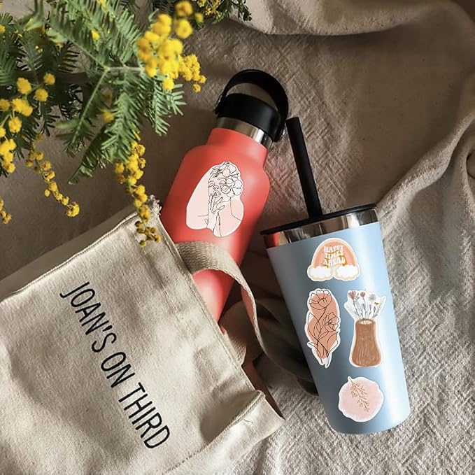 EOAOD 200 Boho Aesthetic Water Bottle Stickers for Kids, Waterproof Vinyl | Cute Vintage Designs for Laptops, Scrapbooks, Skateboards, Notebooks and Crafts, Ideal for Kids, Teens and Girls