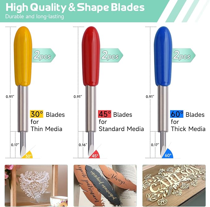 GO2CRAFT Accessories Bundle for Cricut Makers and All Explore Air | 21Pcs Perfect Draw Then Cut Tools, Deep Cut Housing, Replacement Cutting Blades, 12 Colors Dual Tip Pens, Pens Adapters
