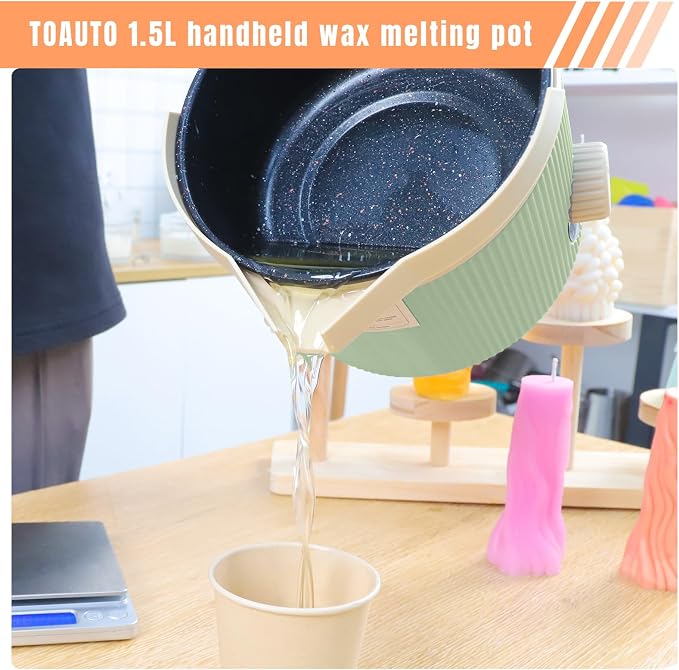 TOAUTO Candle Making Kit with Electronic 3Lbs Melting Pot, Pro DIY Candle Making Supplies Including Heat Gun, Digital Thermometer, Digital Scale, Wick Trimmer for Adults Candle Craft Project