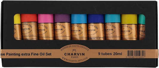 Charvin Extra Fine Professional Oil Paint Set for Artists, Intense Colors - Bonjour Set of 9, 20 ml Tubes, Finely Milled, Non-Yellowing Artist Oil Paints in French Riviera-Inspired Hues