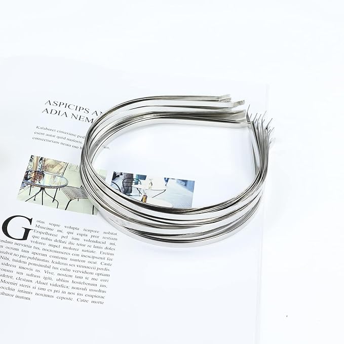 Lawie 20 Pack Bulk 5 MM Thin Silver Gold Black Plain Blank Hard Metal Headbands Skinny Base Headband Slim Simple Wire Hair Bands Clasps Crown Tiara Frame DIY Crafts Accessories for Women Girls Adults