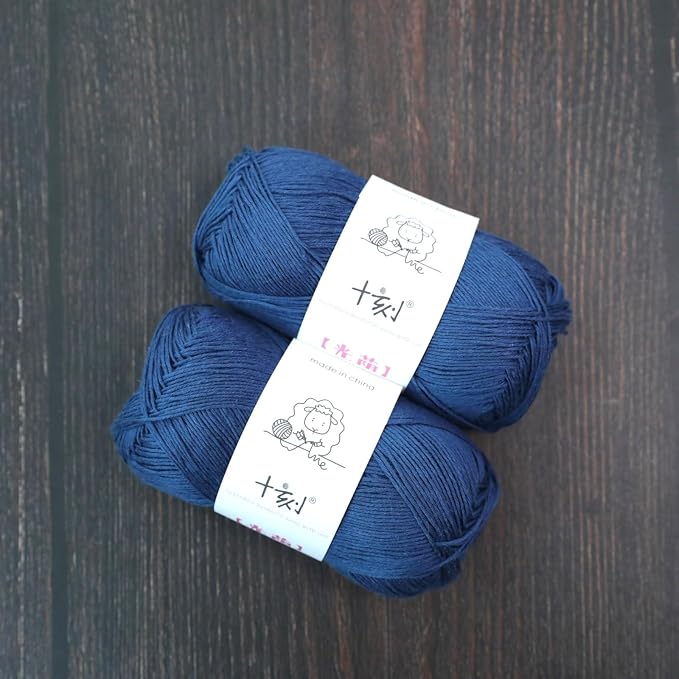 Linen rayon lyocell blend yarn, superfine fingering weight (1), 150g/5.29oz (3 strands, 50g/230yds per strand)- 16 Denim Blue