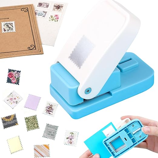 Stamp Punch, Stamp Cutter, 1x0.8inch Rectangle Postage Stamps Paper Punches for Crafting DIY Scrapbooking Journaling, Stamp-Hole Puncher, StampShape Hole Puncher for Junk Journal Card Making Supplies