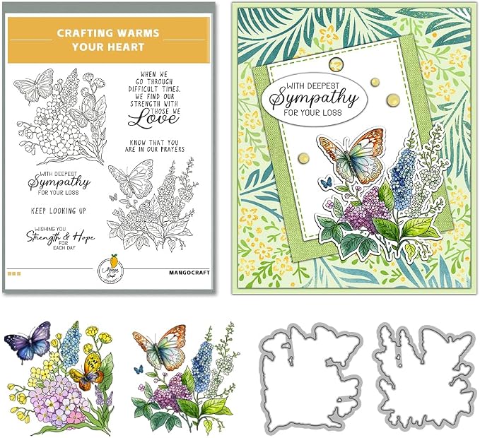 Clear Stamps and Metal Cutting Dies Set for Card Making Scrapbooking, DIY Craft Stamps and Dies Kit for Journaling, Albums, Greeting Cards, Holiday Cards, Birthday, Christmas (YX1932)